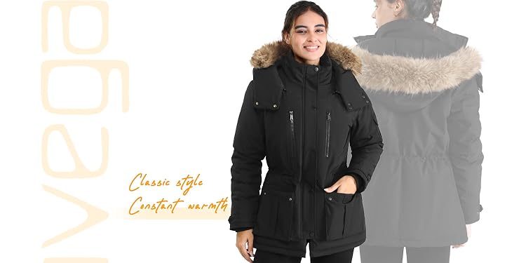 Classic style, faux-fur hood